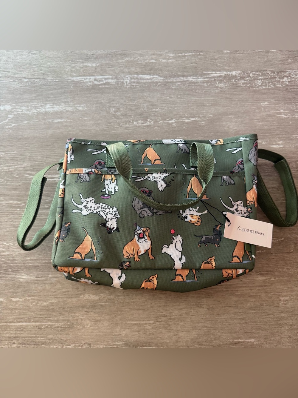 Vera Bradley Everything Organizer in Dog Park Green NEW OS stroller straps